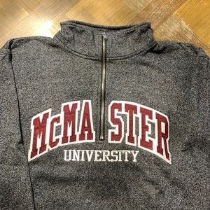 mcmaster university salt and pepper quarter zip sweater